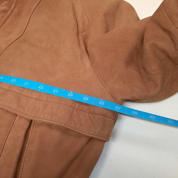 Wilsons Adventure Bound Leather Button Up Jacket 1986 Men's XL Brown 80s Suede - Picture 9 of 12